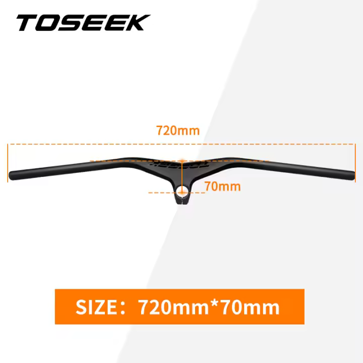 TOSEEK Mtb Handlebars And Stem 28.6mm-17Degree Carbon Integrated Handlebar For Mountain Bike 660~80070/80/90/100mm Bicycle Parts - 1