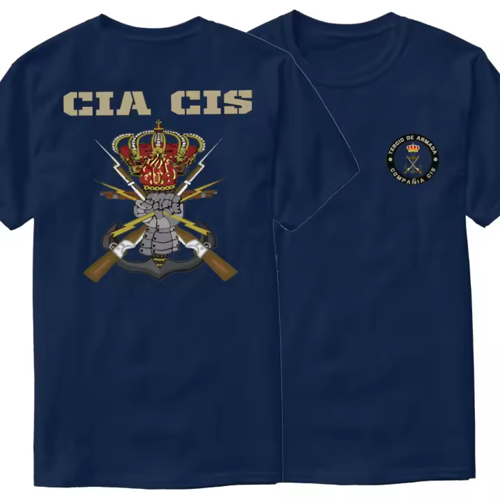 Camiseta CIS Infantería De Marina Española 100% algodón, cuello redondo, manga corta, camiseta de verano casual para hombres - 1