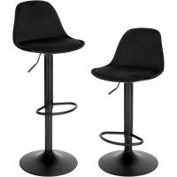 Taburete de Bar Giratorio, Taburete Alto con Altura Ajustable Entre 60,5y 82 cm, Taburete de Cocina, Estructura Metal, - details 0
