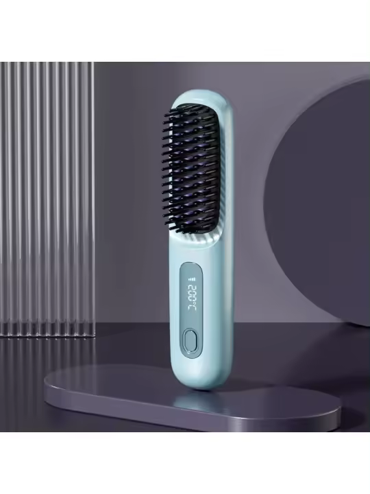 Plancha de pelo inalámbrica para mujer: control de temperatura de 3 niveles, cuidado de iones negativos, antiescaldaduras, carga USB con pantalla LED, diseño portátil para el hogar y los viajes, regalo perfecto - 1