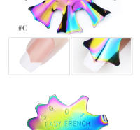 Modelo de punta de uñas francesas, recortador de Metal, esmalte de uñas de Gel de acero inoxidable, guía de borde de manicura, cortador de bricolaje para herramienta de diseño - details 5