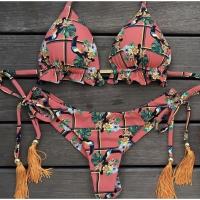 Conjunto de Bikini Push Up Estampado Brasileño Traje de Baño de Playa con Cintura Baja sin Aros - details 20
