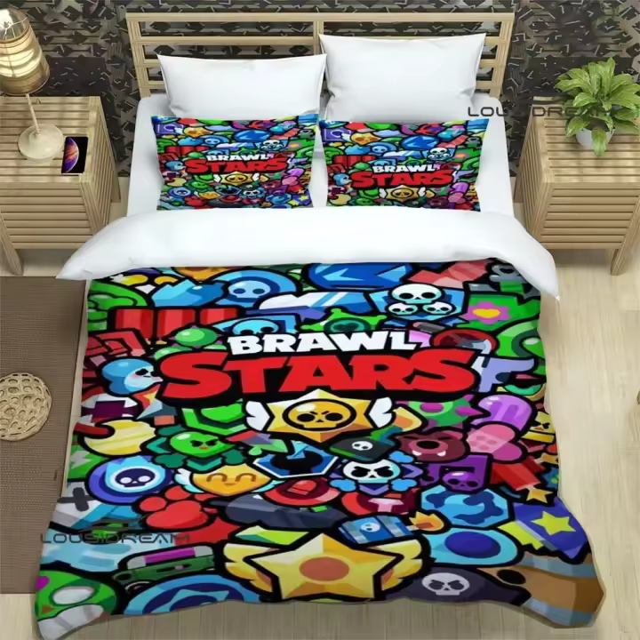 Exquisito Conjunto de Ropa de Cama de Juego 3D Estampado de Estrellas S-stars - 1