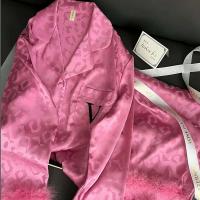 Conjunto de pijama de mujer de manga larga, pijama, 2 piezas, satén home TRE, lujosa camisa y pantalón con estampado de leopardo, novedad para el verano - details 4