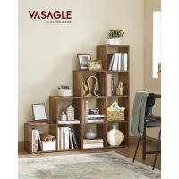 Librería con 10 Cubos, Estantería para Libros con Compartimentos Abiertos, Decoraciones, Fotos, Plantas, Salón, Dormitorio, Estudio, 29 x 129,5 x 129,5 cm, Marrón Rústico - details 1