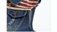 Chalecos de mezclilla para hombre Primavera-Verano Ropa de trabajo de algodón a rayas Jeans - details 6