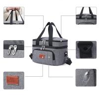 Bolsa de almuerzo Bento aislante de doble capa de gran capacidad, refrigerador portátil para Picnic, bolsa de hielo, bolsas térmicas impermeables para comida - details 3
