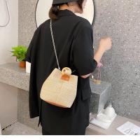 Bolso de cubo de paja para mujer, bandolera de playa Simple, de gran capacidad, a la moda - details 2