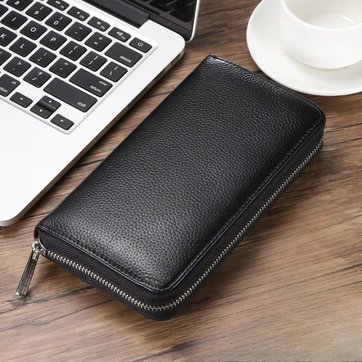 Cartera de Piel de Vaca de Primera Calidad Multifuncional con Gran Capacidad para Hombres y Mujeres - 1