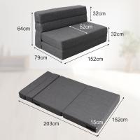 70 x 190 cm Sillón Cama Plegable, Sofá Cama Plegable con Espuma de Memoria y Almohada, Colchón de Suelo para Yoga, Oficina, Salón, Futon Sofá Cama Portada Lavable Unos, Gris Claro - details 23