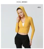 Chaquetas deportivas para mujer Tops con capucha de yoga con cremallera - details 4