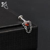 ZS 1 pieza 16G Piercing de labio Labret de acero inoxidable para mujeres y niñas, colorido, con forma de luna y mariposa, para cartílago, tragus y hélice, 8MM - details 9