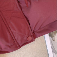 Women short thick cotton padded puffer jacket winter stand collar zipper basic coat outwear - details 27