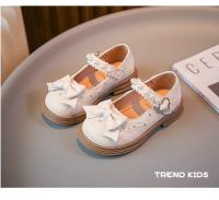 Zapatos de cuero para niñas, calzado de princesa versátil, estilo británico, sencillo, con lazo de perlas, suaves y dulces, 2024 - details 2