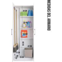 escobero Multiusos Dos Puertas en Color Blanco (Alto 170 cm/Ancho 61 cm/Fondo 32 cm) - details 5