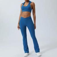 Conjunto de Yoga para Mujer Nuevo Traje Deportivo y Fitness con Sujetador de Cuello Colgante y Pantalones de Yoga Levantados 2 Piezas en Nylon para Primavera/Verano - details 2
