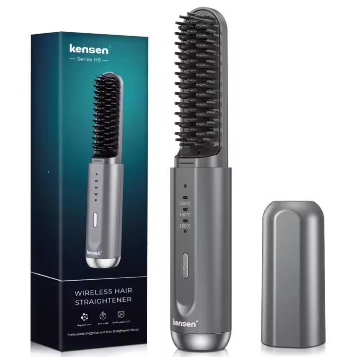 Kensen Cepillo de Alisonado de Cabello Inalámbrico Mini Control de Temperatura con 3 Niveles - 1