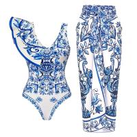 Conjunto de bikini con volantes para mujer, bikini brasileño estampado, traje de baño con falda, traje de playa para niña 2024 - details 30