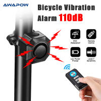 Awapow-alarma antirrobo para bicicleta con Control remoto, recargable por USB, 110dB, Detector con soporte - details 0