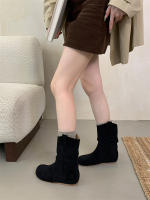 Botas de pila de fondo plano vintage Botas occidentales ajustadas Manga de cabeza redonda - details 17