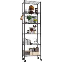 Estantería de Alambre de 6 Niveles con Ruedas Altura Ajustable, Resistente, Ideal para Baño, Cocina, Garaje, Dormitorio Color Plateado - details 9