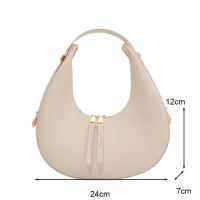 Bolso tote de moda para mujeres Bolso de lujo de medio cuarto Luna bolso de hombro de marca para damas Bolso de axila de cuero PU y monedero - details 33