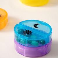 Contenedor de medicamentos, organizador de pastillas divisor de 7 días, compartimentos de 14 rejillas AM/PM, estuche de almacenamiento de vitaminas, portátil a prueba de polvo - details 4