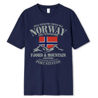 Camiseta de Verano Norway Estampado de Montaña de Fiordo Cuello Redondo de Algodón Talla Grande - details 11