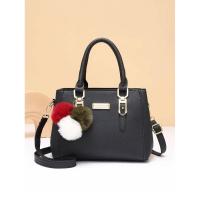 Bolsos de cuero PU para mujer, bolso Vintage para mujer, bolsos de mensajero con borlas de felpa, bolso de hombro tipo bandolera Boston, mochila de lujo de alta gama - details 0