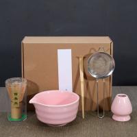Juego de té Matcha japonés de cerámica de bambú, 5 uds., calidad alimentaria con boquilla, cuenco para mezclar, agitador japonés reutilizable seguro - details 15