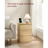 Mesita de Noche Moderna Blanca Nube LET631W14 Estación de Carga, Mesa Auxiliar con 3 Cajones, 2 Tomas AC, 2 Puertos USB - details 19