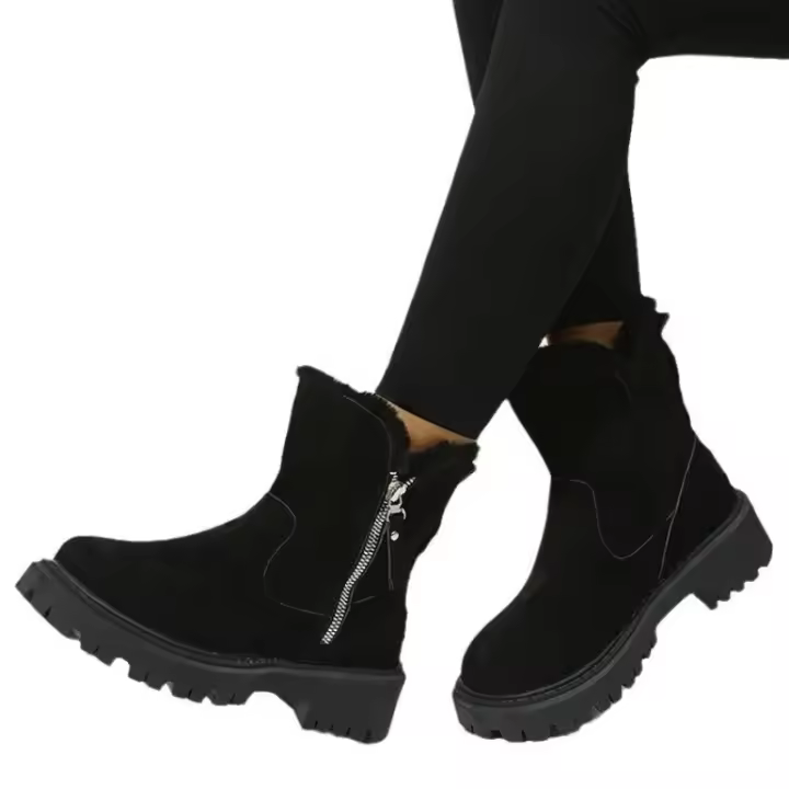 Ots de nieve medianos para mujer, zapatos de algodón, terciopelo grueso y cálido, integrado, moda de invierno, nuevo estilo - 1