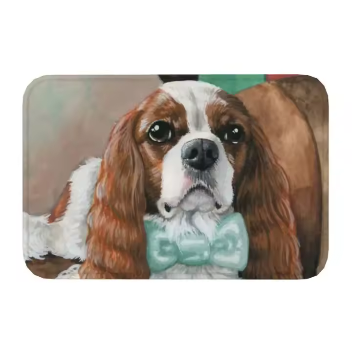 Alfombra de Entrada de Perro Absorbente y Antideslizante Dabbing Cavalier King Charles Spaniel - 1