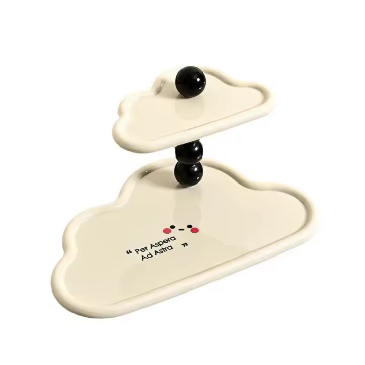Bandejas de doble capa en forma de nube, estante de almacenamiento de Perfume de plástico decorativo, organizador de Perfume de aromaterapia de gran capacidad, entrada - 1