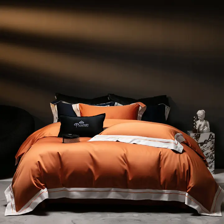 Nuevo 2025 5A algodón egipcio antibacteriano y algodón Pima alto número de hilos Color sólido juego de sábanas de lujo para cama tamaño Queen - 1