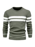 Nueva Suéter De Otoño Para Hombre Con Cuello Redondo Y Mangas Largas Patchwork Caliente Y Delgado Moda Casual Ropa De Hombre - details 10