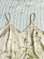 Moda verano, 3 piezas, camisola y pantalón corto, estampado floral de seda con bolso colgante, pijama de mujer, pijama de casa - details 12