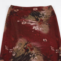 BUNO-faldas de malla florales Vintage para mujer, faldas largas rectas ajustadas de estilo chino de cintura media, ropa de calle de moda de verano 2025 - details 8