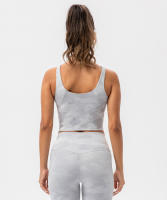 SHINBENE Sujetador Deportivo Largo de Cuello V para Mujer con Estampado de Camuflaje y Junto Incorporado para Yoga Fitness Workout Tamaño XS-XL - details 19