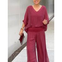 Traje caliente de la gasa del color sólido de la venta de la moda de las mujeres del verano para las mujeres - details 4