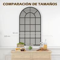 Espejo Decorativo de Pared 60x91 cm Espejo de Ventana de Metal para Salón Dormitorio Entrada Estilo Moderno Negro - details 32