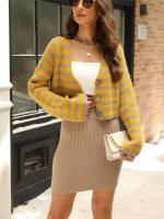 Chic Cardigan Vintage Ligero Suéter de Punto con Rayas para Mujer Elegante Estilo Harajuku 2024 - details 16