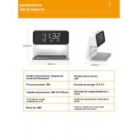 Nuevo reloj despertador multifunción tres en uno de carga inalámbrica luz de noche de carga rápida luz ambiental cargador de móvil reloj luz de noche - details 0