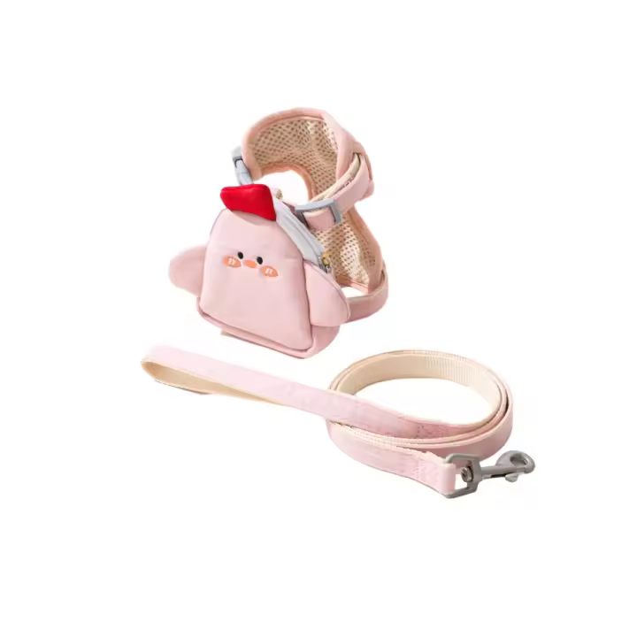 Chaleco con arneses ajustables para mascotas, juego de correa para perro desmontable suave con mochila y correa, correa para el pecho transpirable para gato - 1