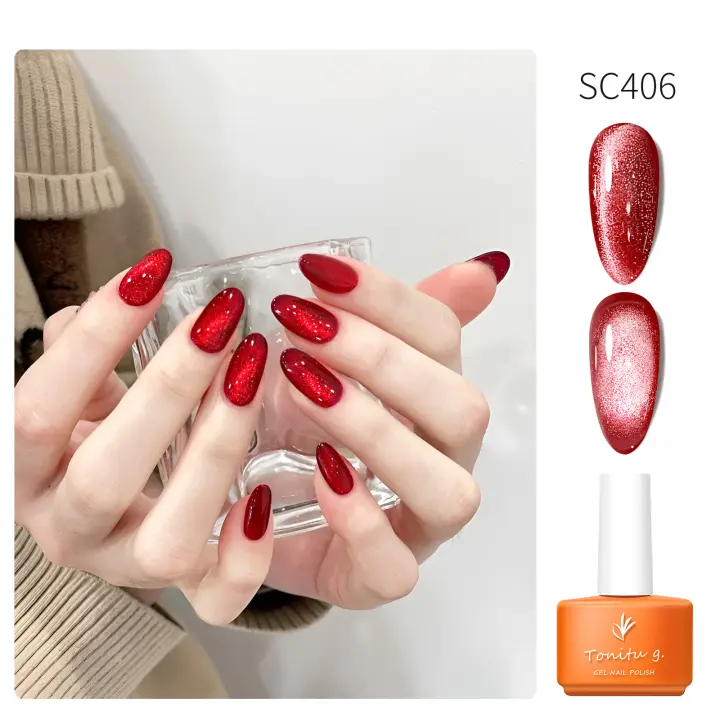 Esmalte de uñas en gel tipo ojo de gato, 7 colores, gel tipo ojo de gato desnudo, brillo holográfico, gel magnético UV/LED, remojo para salón de manicura - 1