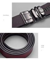 Cinturón de Cuero de Vaca de Negocios para Hombres BUNO Hebilla Automática de Metal, Ajuste Perfecto para Jeans Alta Calidad Auténtica - details 9