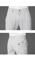 Pantalones Casuales a Rayas para Hombres Cómodos Negros, Khaki, Vino Rojo - details 14