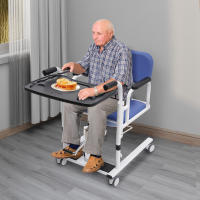 Elevador hidráulico de pacientes para el hogar, silla de ruedas portátil de transporte, ayuda de transferencia para ancianos Acero sin costuras, esponja, PU, madera - details 0