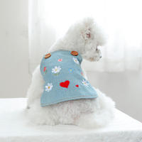 Ropa De Mascota 1PC Primavera Otoño Falda De Denim Con Flores Y Suspensión Para Perros De Tamaño Pequeño Y Medio - details 0