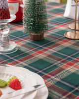 Mantel de Mesa de Cuadros a Cuadros con Borla Cubierta de Mesa sin Arrugas Lavable para Navidad, Fiestas y Año Nuevo - details 8